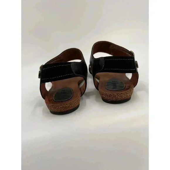 Bussola Black Maynila Flat Adjustable Sandals Leather Women's EU 39 US 8 EUC - Picture 8 of 12